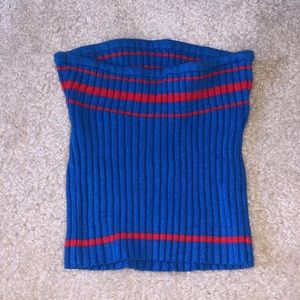 Blue and red tube top